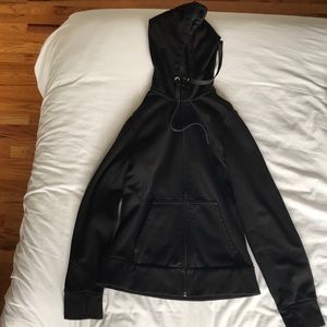 black North Face zip up hoodie
